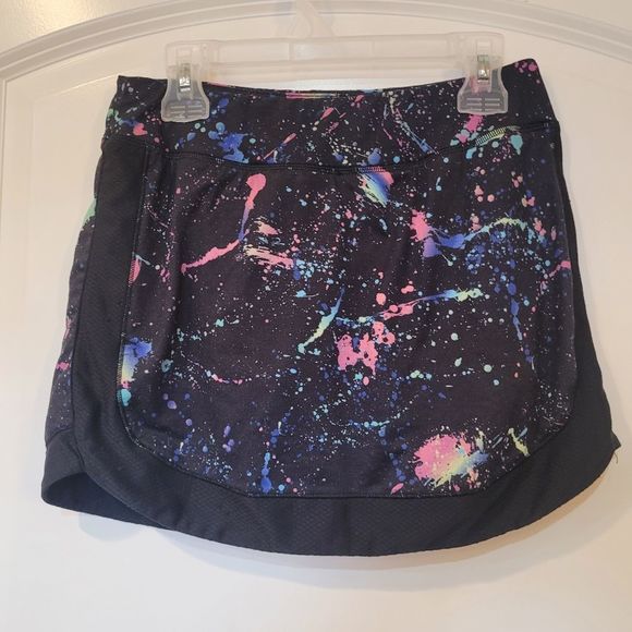 tek gear Other - 🔥🔥5 for $25🔥🔥Tek Gear Girl's Black Neon Splash Paint Tennis Athletic Skirt